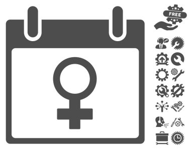 Bonus ile Venüs kadın sembol takvim gün vektör simgesi