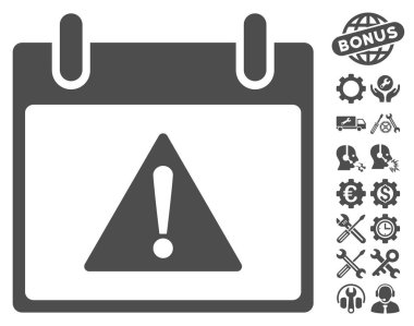 Uyarı takvim gün vektör simgesi Bonus ile