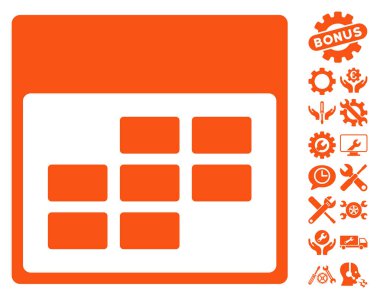 Bonus ile takvim ayı kılavuz vektör simgesi