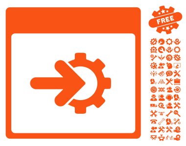 COG Tümleştirme takvim sayfası vektör simge Bonus ile