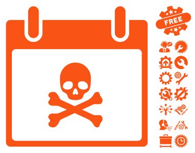 Bonus ile ölüm kafatası takvim gün vektör simgesi