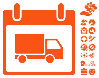 Bonus ile teslim araba takvim gün vektör simgesi