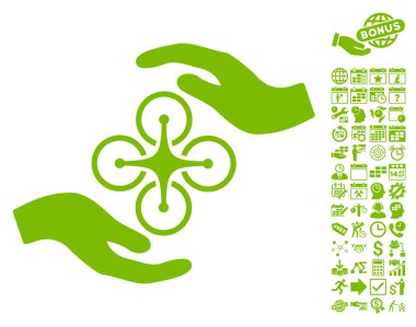 Bonus ile hava helikopter bakım el simgesi