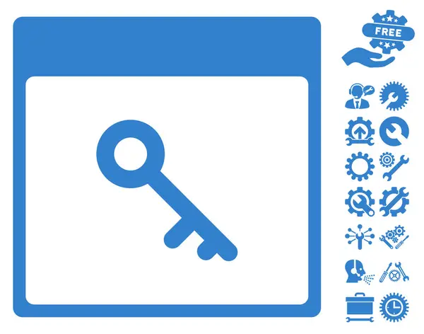 Página de calendario clave Vector icono con bono — Archivo Imágenes Vectoriales