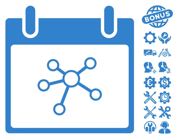 链接日历天矢量图标与奖金 — 图库矢量图片