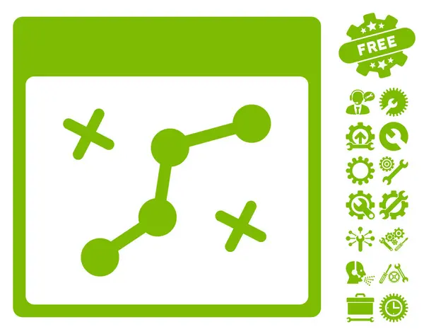 Points de Chemin Calendrier Page Icône vectorielle avec bonus — Image vectorielle