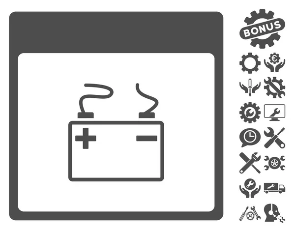 Icône vectorielle de page de calendrier d'accumulateur avec le bonus — Image vectorielle