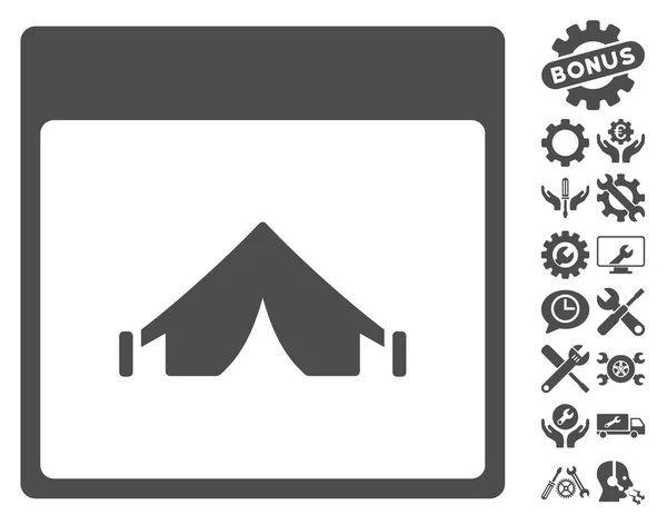 Camping kalenderpictogram pagina Vector met Bonus — Stockvector