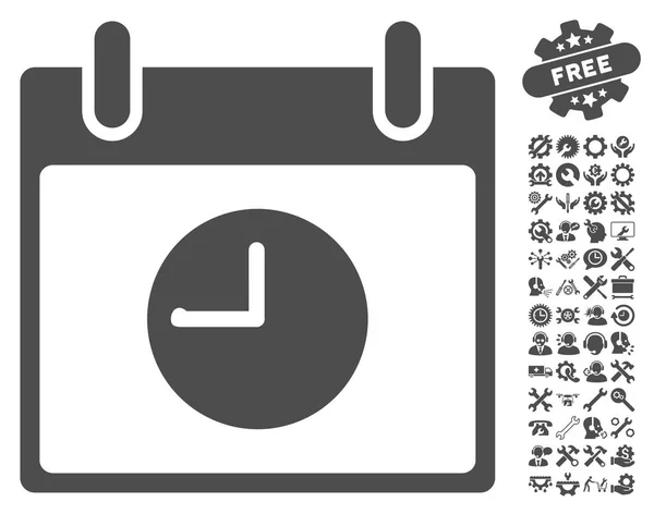 Horloge calendrier jour vectoriel icône avec bonus — Image vectorielle