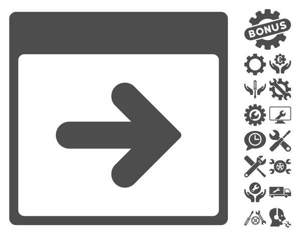 Prochain Icône vectorielle jour calendrier avec bonus — Image vectorielle