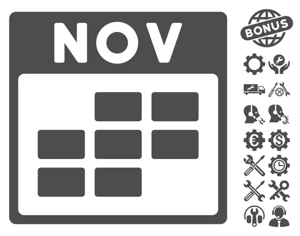 Grudzień Calendar siatki wektor ikona z Bonus — Wektor stockowy