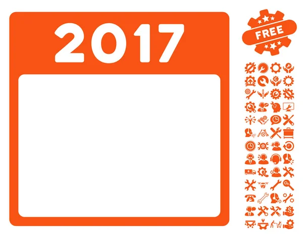 2017 Jahr Kalendervorlage Vektorsymbol mit Bonus — Stockvektor