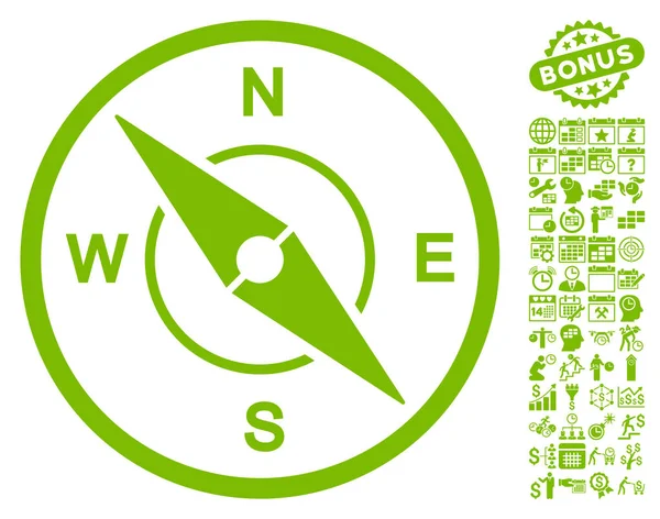 Compass Icon With Bonus — Stock Illustration Compass Icon With Bonus Royalty Free Stock Illustrations
