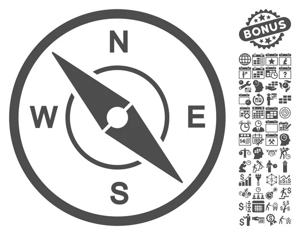 Compass Icon With Bonus — Stock Illustration Compass Icon With Bonus Stock Vector