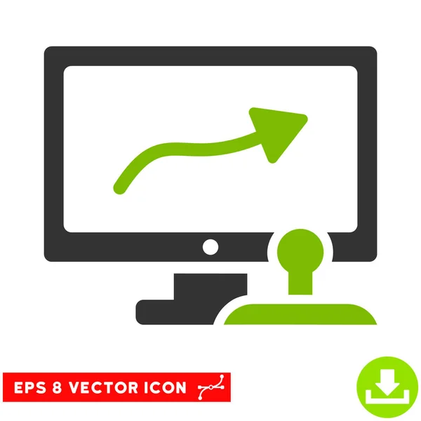 Controle de Caminho Monitor Vector Eps Icon — Vetor de Stock