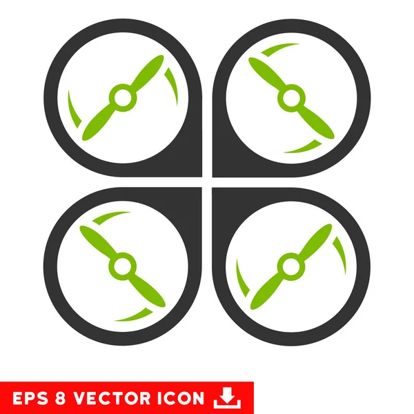 Quadcopter Tornillos Rotación Vector Eps icono — Vector de stock
