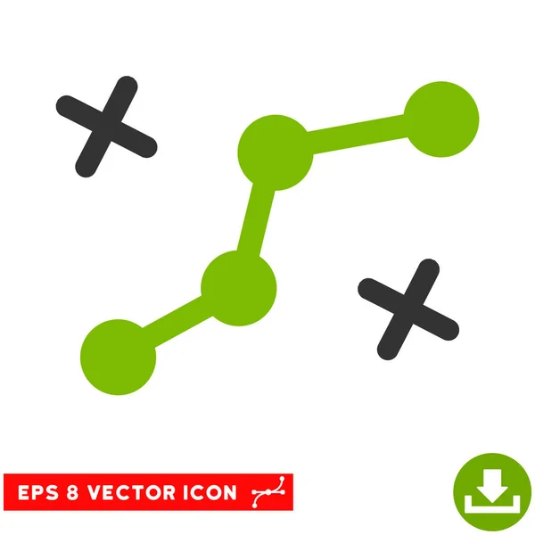 Pontos de rota Vector Eps Icon — Vetor de Stock