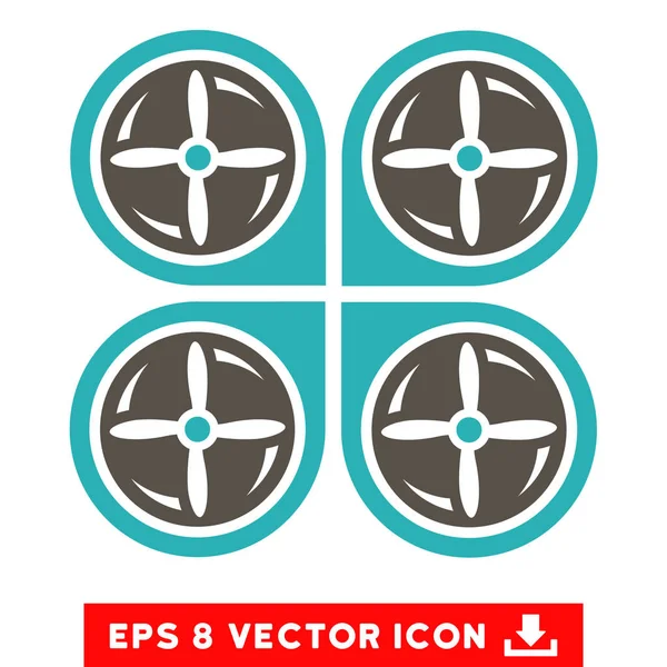 Nanocopter Parafusos Rotaion Vector Eps Ícone — Vetor de Stock