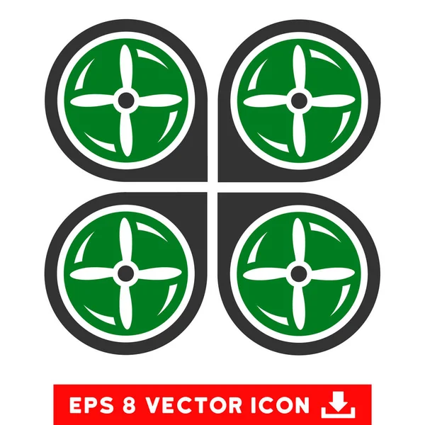 Nanocopter Parafusos Rotaion Vector Eps Ícone — Vetor de Stock