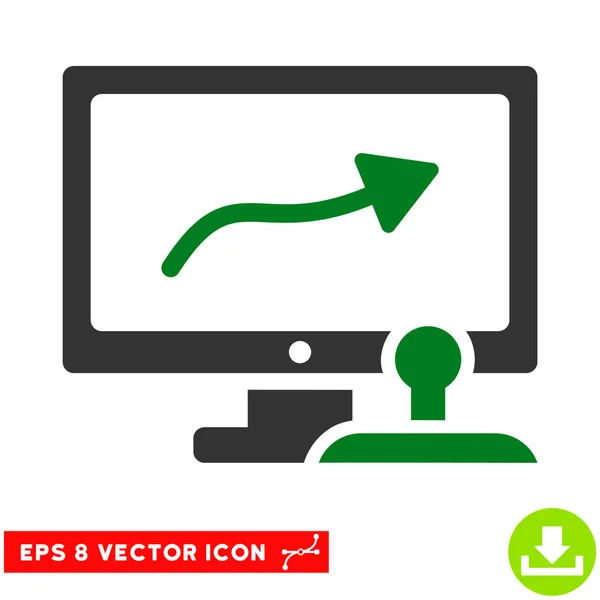 Controle de Caminho Monitor Vector Eps Icon — Vetor de Stock