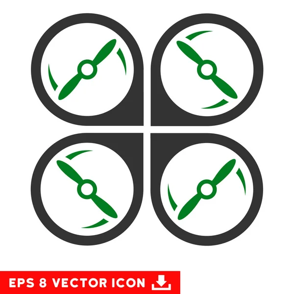 Quadcopter Tornillos Rotación Vector Eps icono — Vector de stock