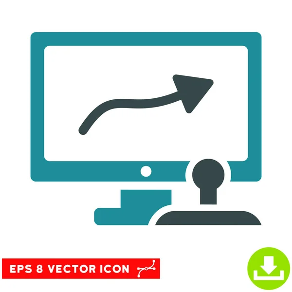 Monitor de control de trayectoria Vector Eps Icono — Vector de stock