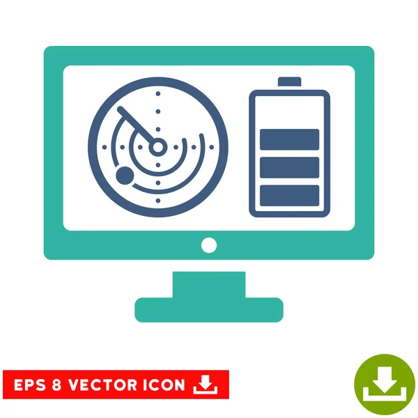 Radar Battery Control Monitor Vector Eps Icon — Stock Vector