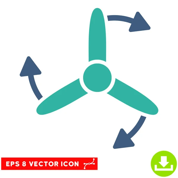 Vector de rotación de tornillo de tres cuchillas Eps Icon — Vector de stock