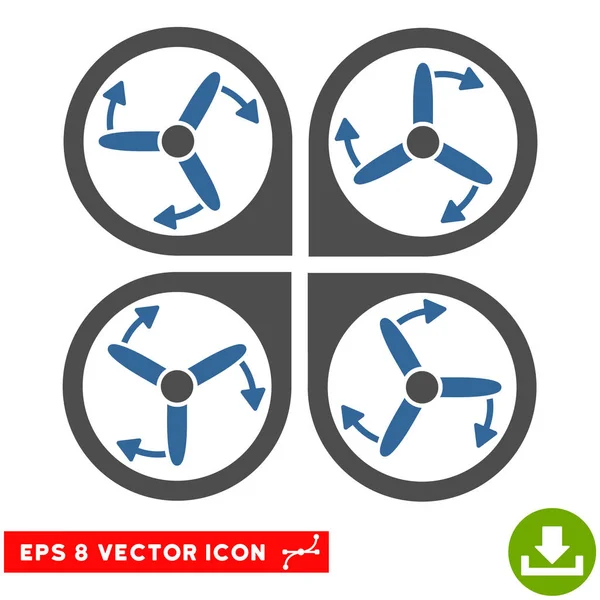 Copter Schrauben Rotationsvektor eps Symbol — Stockvektor