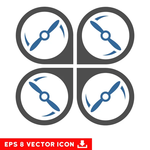 Quadrokopter schraubt Rotationsvektor eps-Symbol — Stockvektor