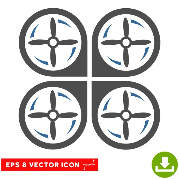Quadrotor Screws Rotation Vector Eps Icon — Stock Vector