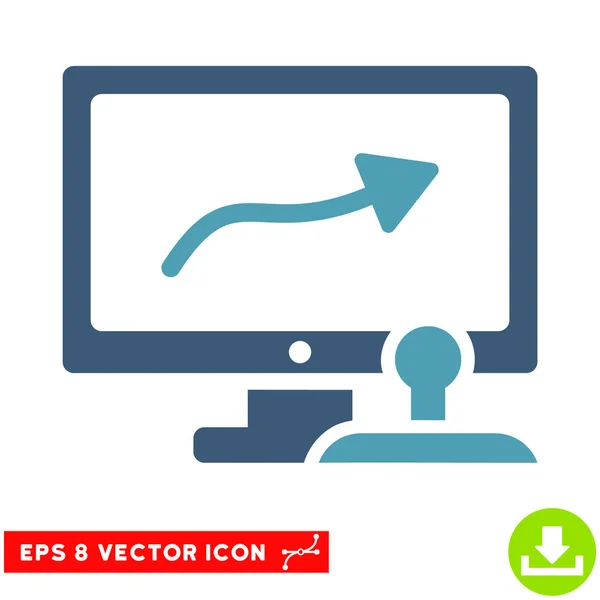 Controle de Caminho Monitor Vector Eps Icon — Vetor de Stock