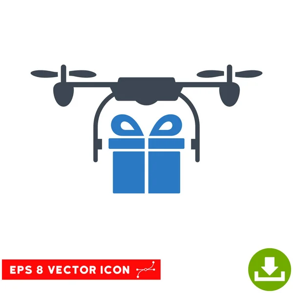 Drohne Geschenk Lieferung Vektor eps Symbol — Stockvektor