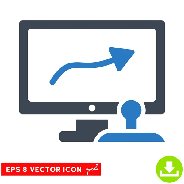 Pfad Kontrolle Monitor Vektor eps Symbol — Stockvektor