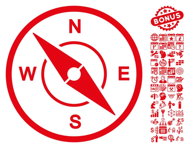 Compass Icon With Bonus — Stock Illustration Compass Icon With Bonus Stock Illustration