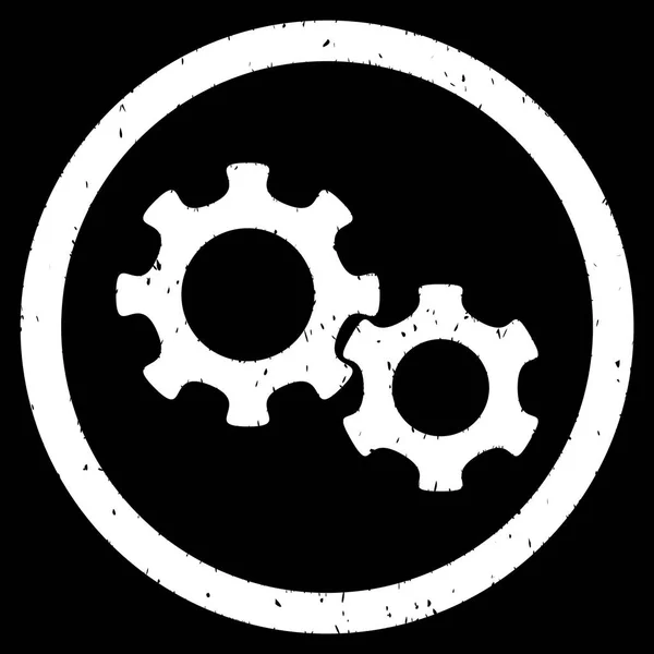 Каучуковая печать Gears Icon — стоковый вектор