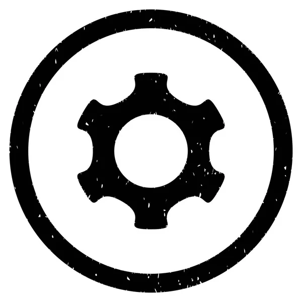 Fogaskerék ikonra gumibélyegző — Stock Vector
