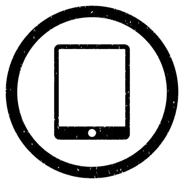 Icône de tablette mobile Timbre en caoutchouc — Image vectorielle