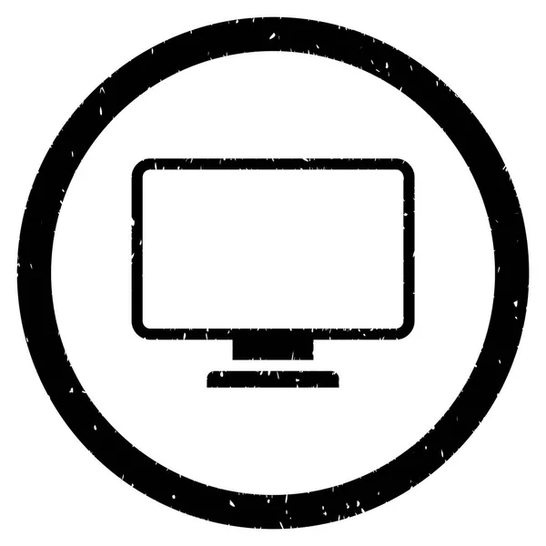 Monitor-Symbol mit Stempel — Stockvektor