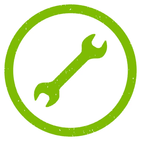 Wrench Icon Rubber Stamp — Stock Vector