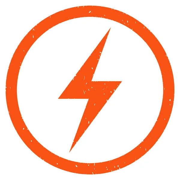 Ηλεκτρικής ενέργειας σύμβολο εικονίδιο καουτσούκ σφραγίδα — Διανυσματικό Αρχείο