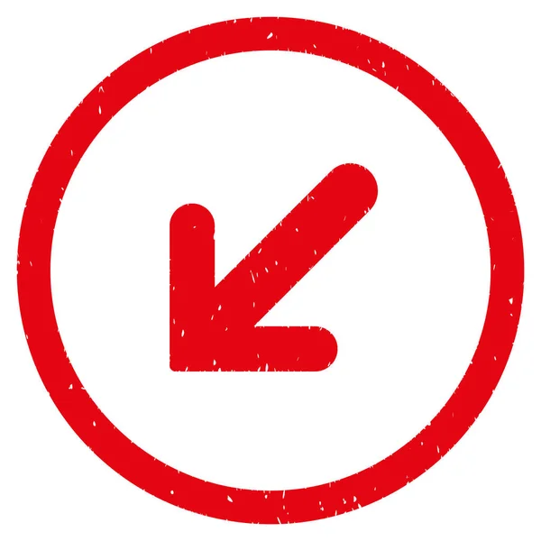 Flecha izquierda abajo icono sello de goma — Archivo Imágenes Vectoriales