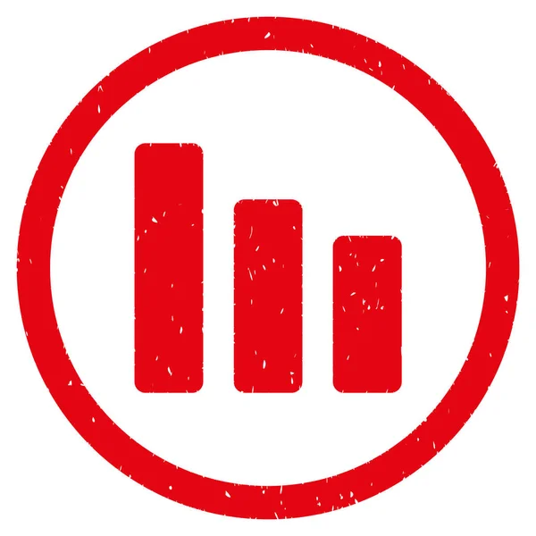 Grafico a barre Diminuzione icona Timbro di gomma — Vettoriale Stock
