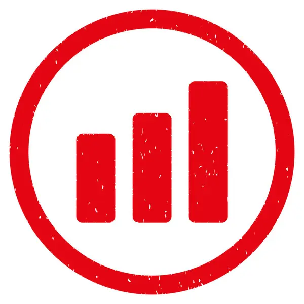 Balkendiagramm erhöhen Symbol Gummistempel — Stockvektor