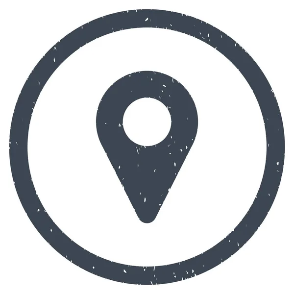 Carte géographique Icône marqueur Timbre en caoutchouc — Image vectorielle