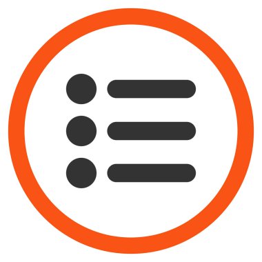 Öğeleri düz yuvarlak glif simgesi