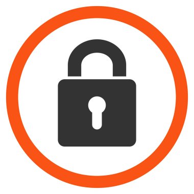 Kilit anahtar deliği düz yuvarlak glif simgesi