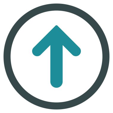 Düz yukarı ok glif simgesi yuvarlak