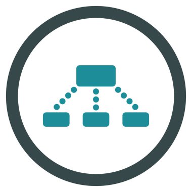 Hiyerarşi düz yuvarlak glif simgesi