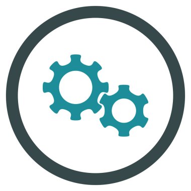 Vites düz yuvarlak glif simgesi